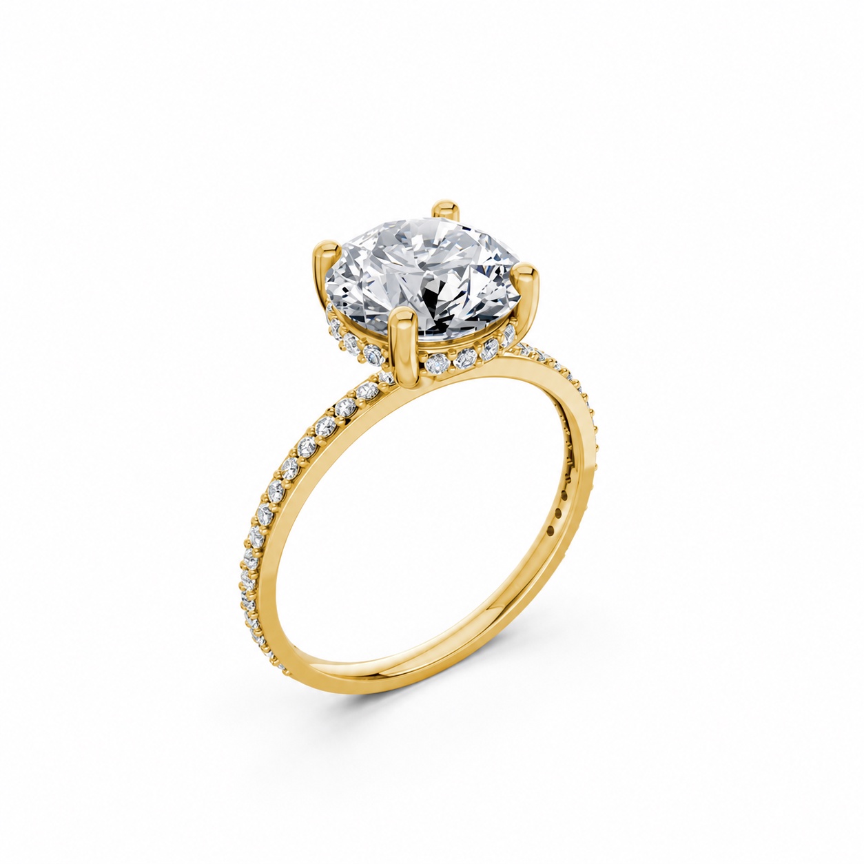 Nhẫn đính hôn đá US R319 màu Vàng Gold thiết kế tinh tế, sang trọng