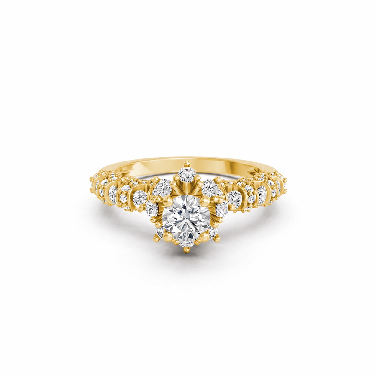 NHẪN ĐÍNH HÔN R328 màu Vàng Gold thiết kế tinh xảo, độc đáo