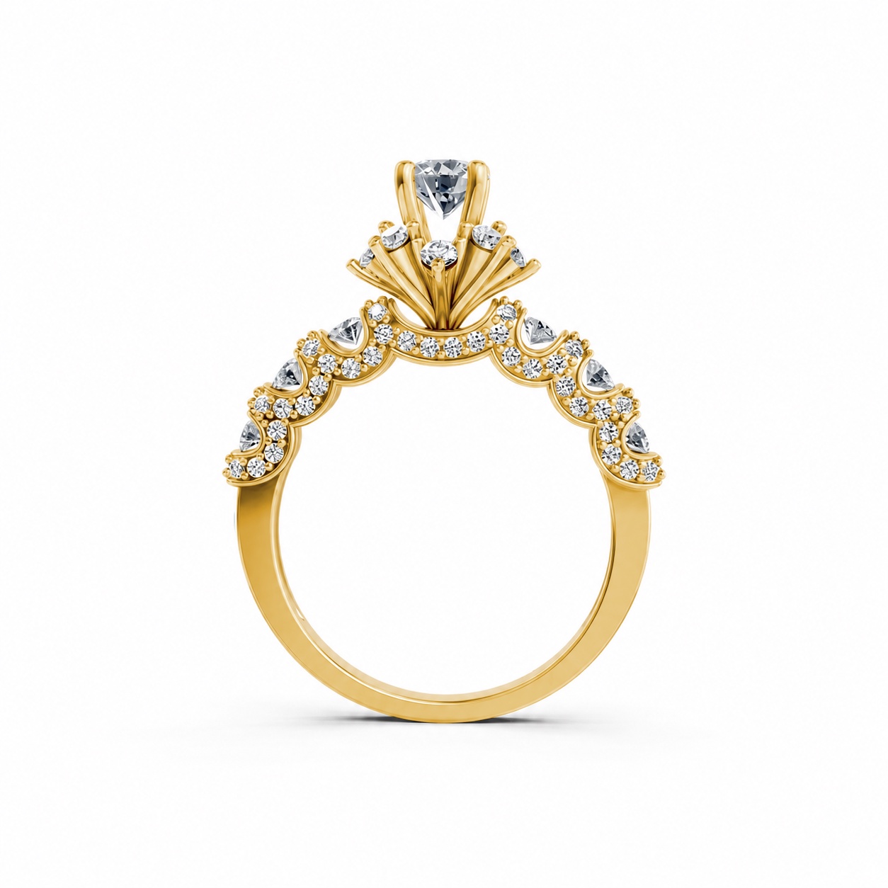 NHẪN ĐÍNH HÔN R328 màu Vàng Gold vàng 10K/14K/18K/607 cao cấp, thanh lịch