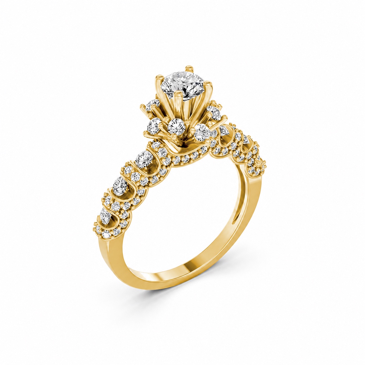 NHẪN ĐÍNH HÔN R328 màu Vàng Gold thiết kế tinh tế, sang trọng