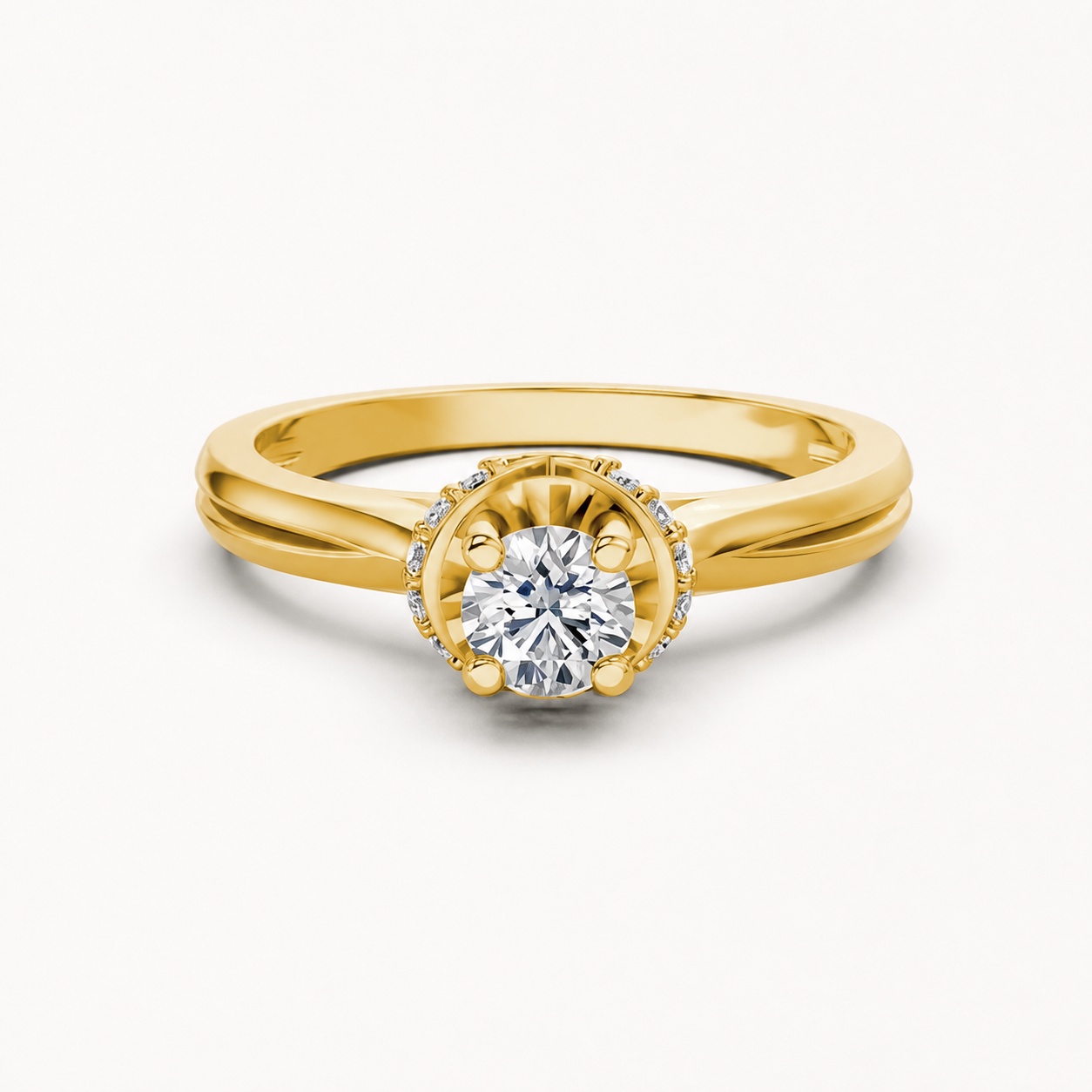 Nhẫn đính hôn R452 Vàng Gold vàng 10K/14K/18K/607 cao cấp, thanh lịch