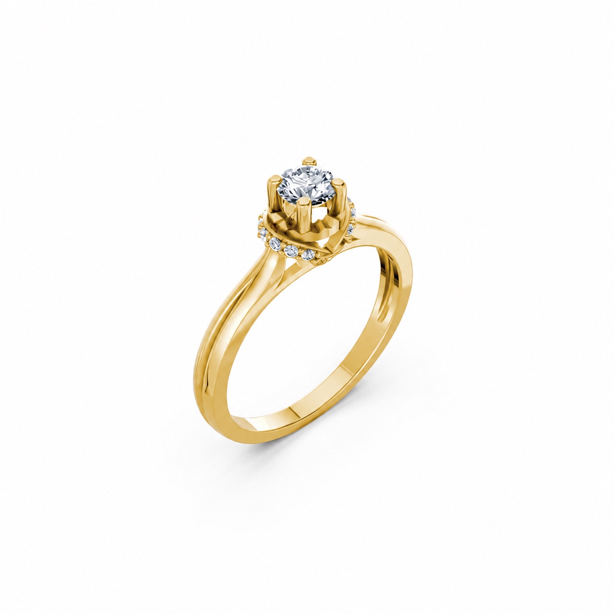 Nhẫn đính hôn R452 Vàng Gold thiết kế tinh tế, sang trọng