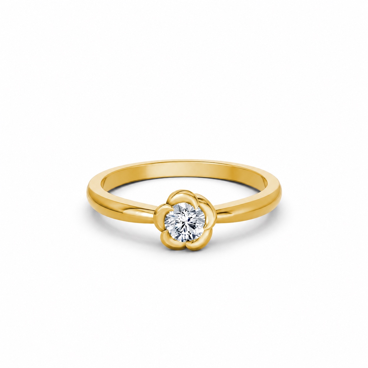 Nhẫn đính hôn R461 Vàng Gold vàng 10K/14K/18K/607 cao cấp, thanh lịch
