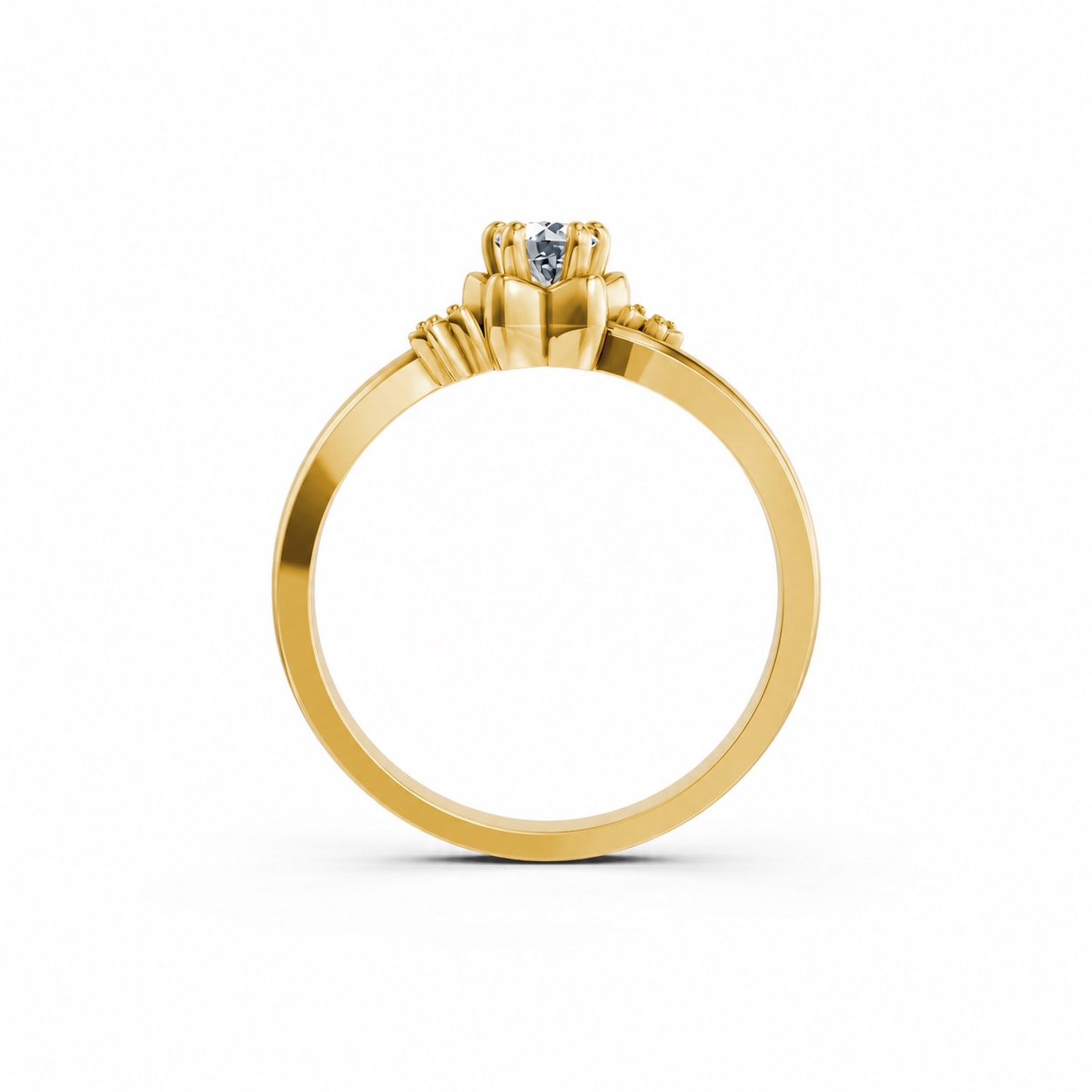 NHẪN ĐÍNH HÔN R462 màu Vàng Gold vàng 10K/14K/18K/607 cao cấp, thanh lịch