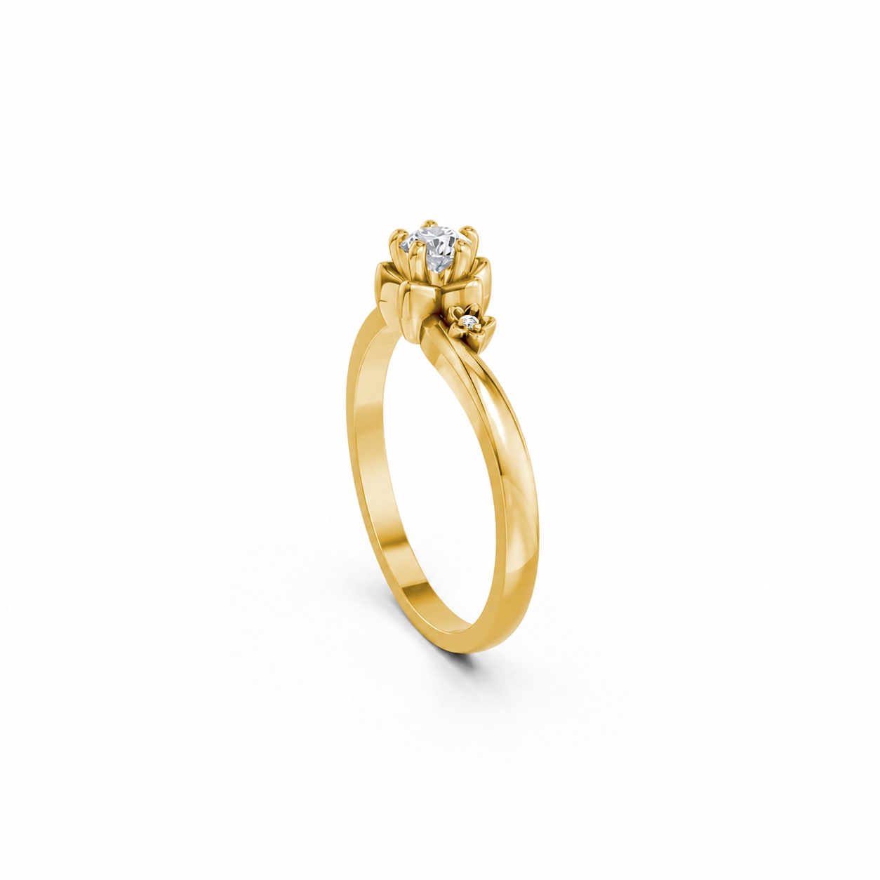 NHẪN ĐÍNH HÔN R462 màu Vàng Gold thiết kế phá cách, sang trọng