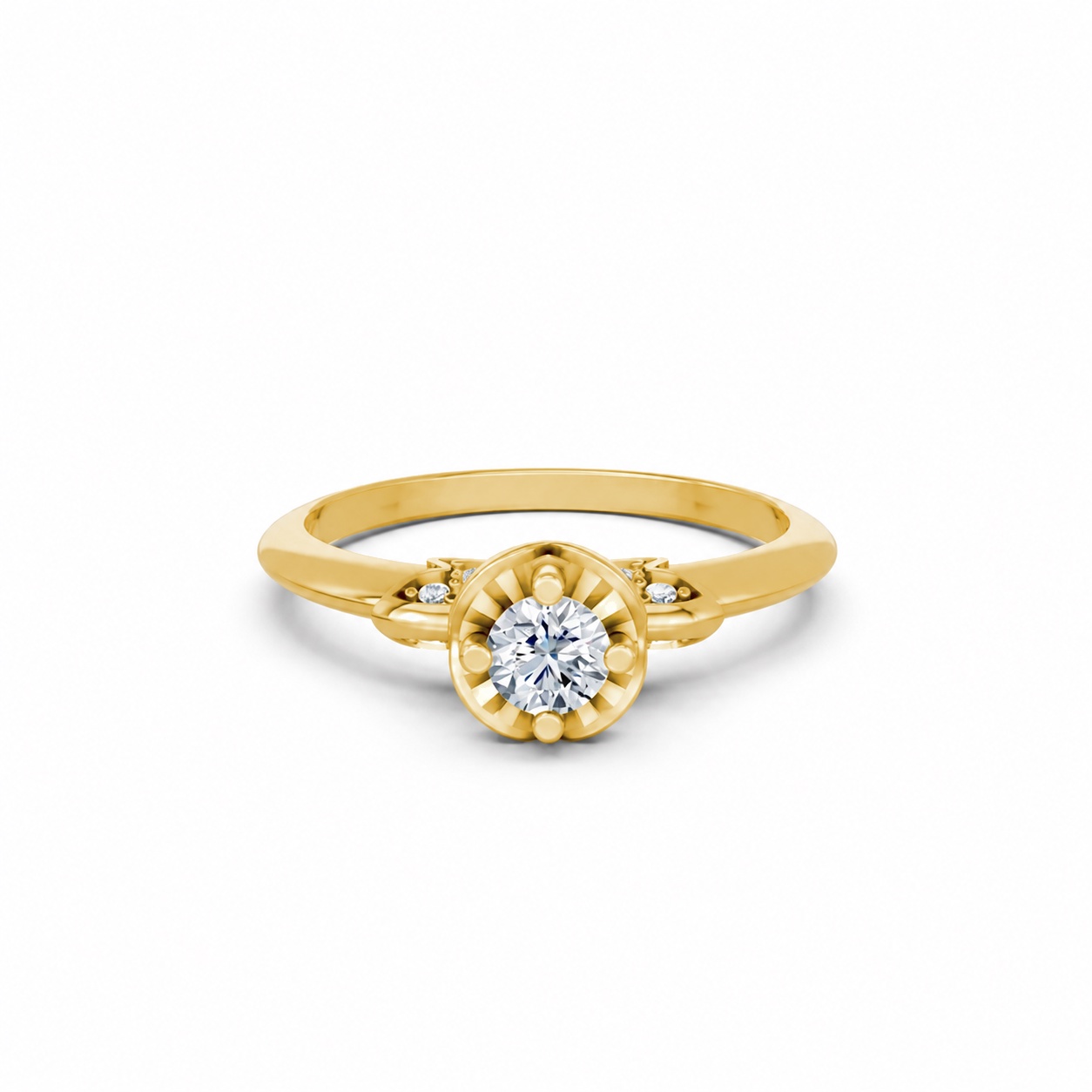 Nhẫn đính hôn R468 Vàng Gold vàng 10K/14K/18K/607 cao cấp, thanh lịch