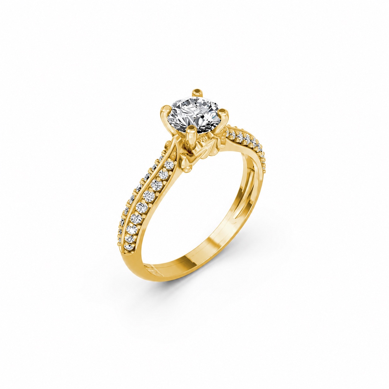 Nhẫn đính hôn R471 màu Vàng Gold thiết kế tinh tế, sang trọng