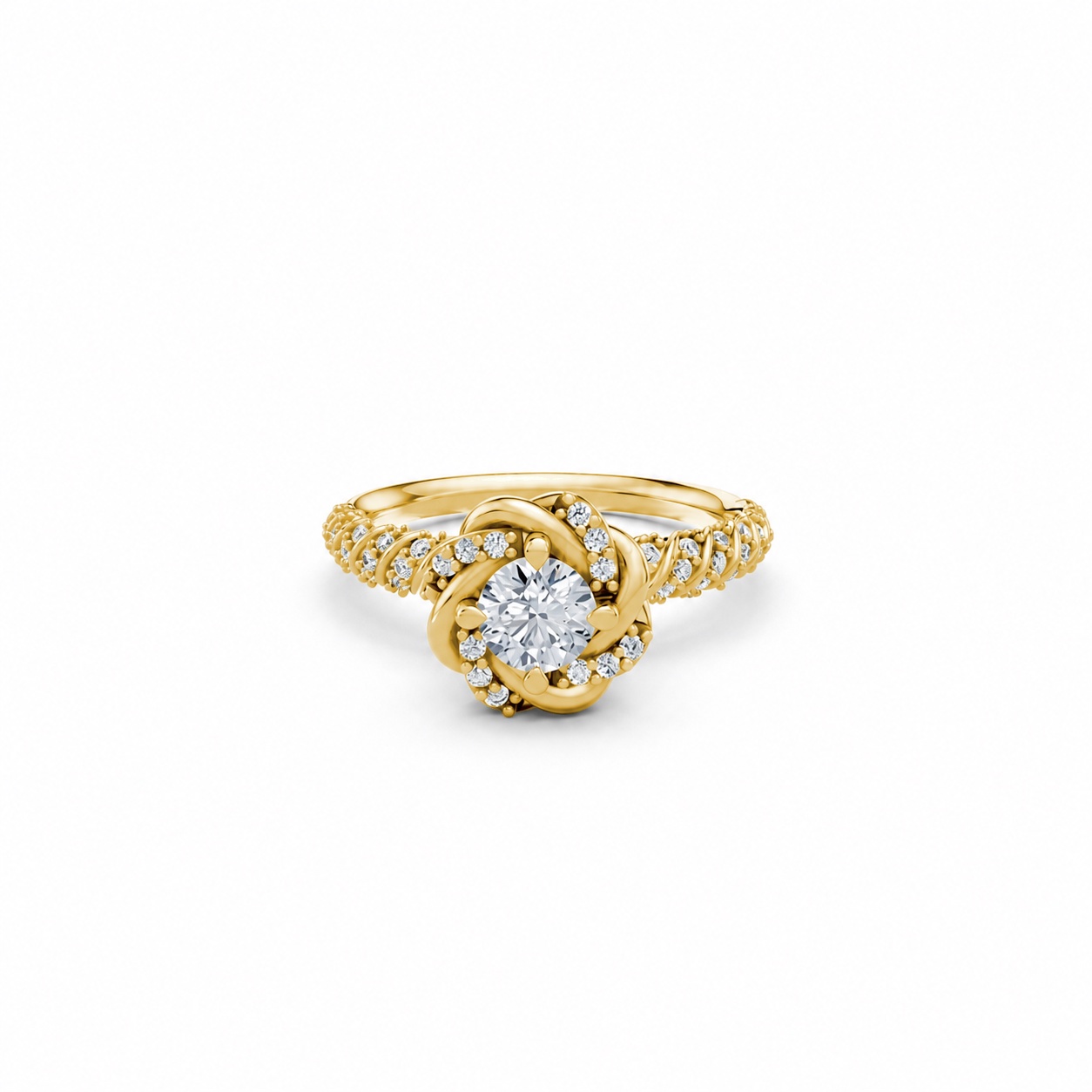Nhẫn đính hôn R472 màu Vàng Gold thiết kế tinh xảo, độc đáo