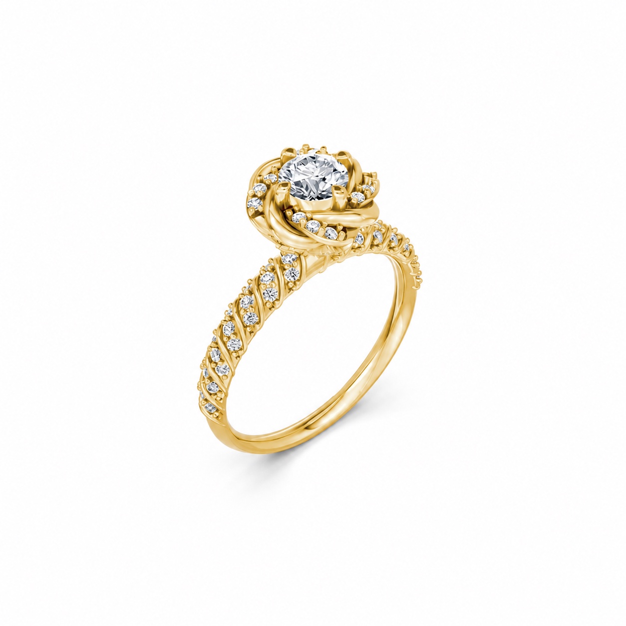 Nhẫn đính hôn R472 màu Vàng Gold thiết kế tinh tế, sang trọng