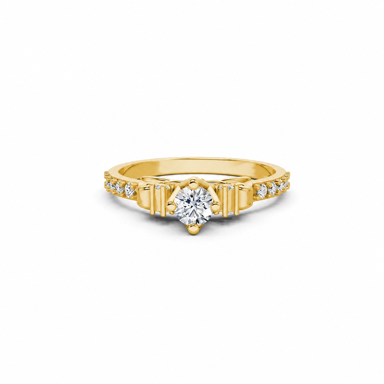 Nhẫn đính hôn R473 màu Vàng Gold thiết kế tinh xảo, độc đáo