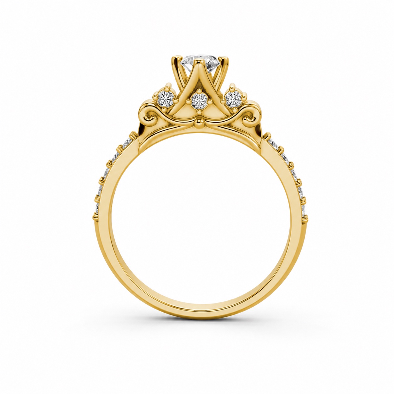 Nhẫn đính hôn R473 màu Vàng Gold thiết kế phá cách, sang trọng