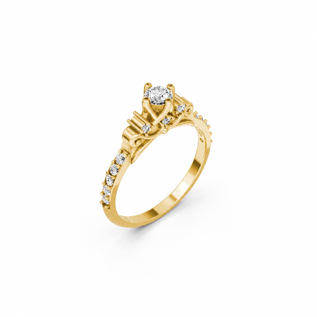 Nhẫn đính hôn R473 màu Vàng Gold thiết kế tinh tế, sang trọng