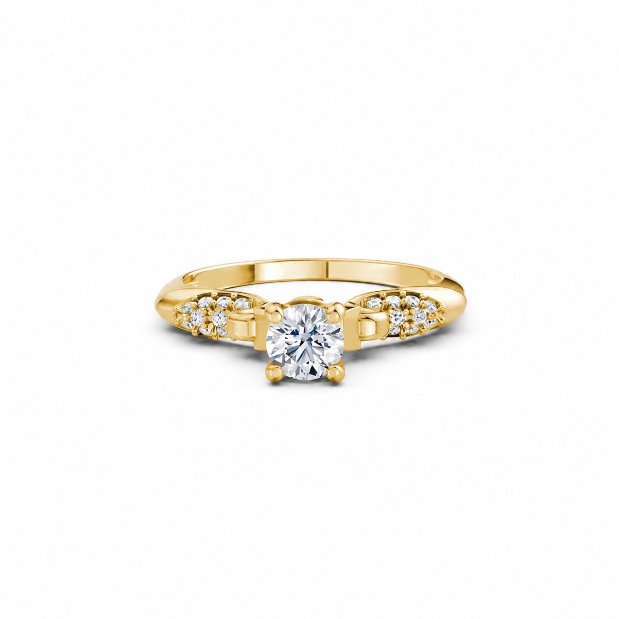 Nhẫn đính hôn R474 màu Vàng Gold thiết kế tinh xảo, độc đáo
