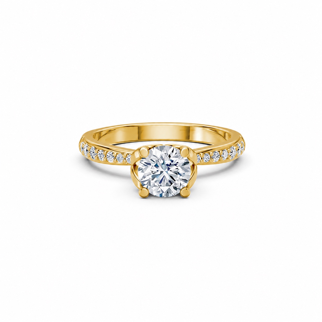 NHẪN ĐÍNH HÔN R479 màu Vàng Gold thiết kế tinh xảo, độc đáo