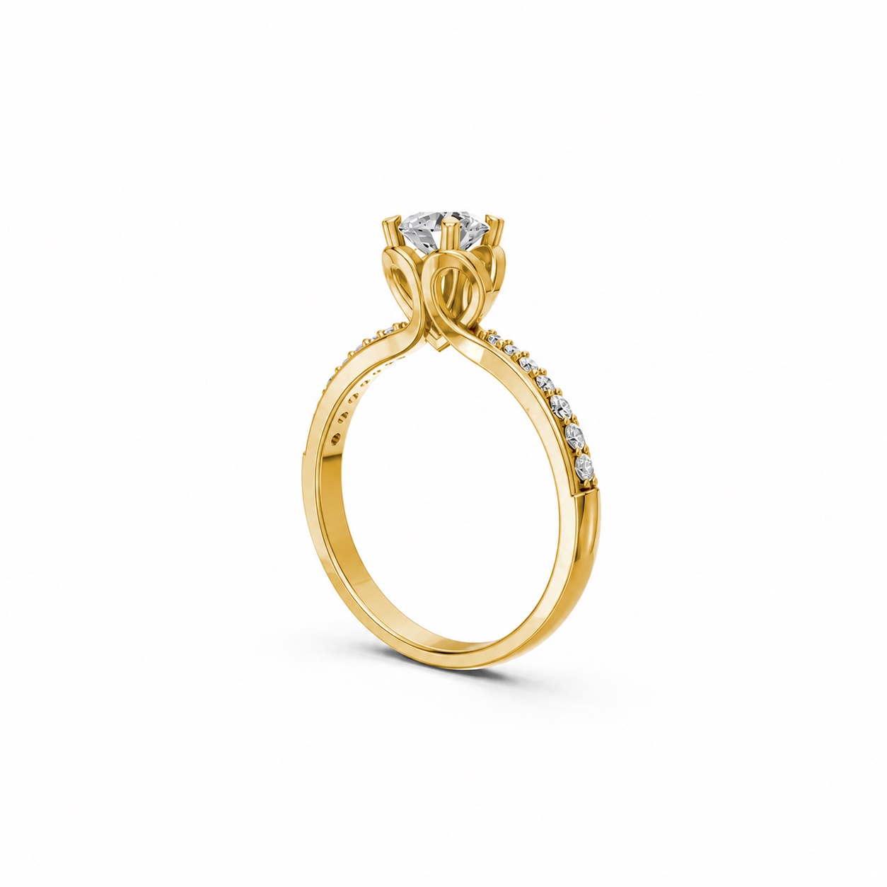 NHẪN ĐÍNH HÔN R479 màu Vàng Gold vàng 10K/14K/18K/607 cao cấp, thanh lịch
