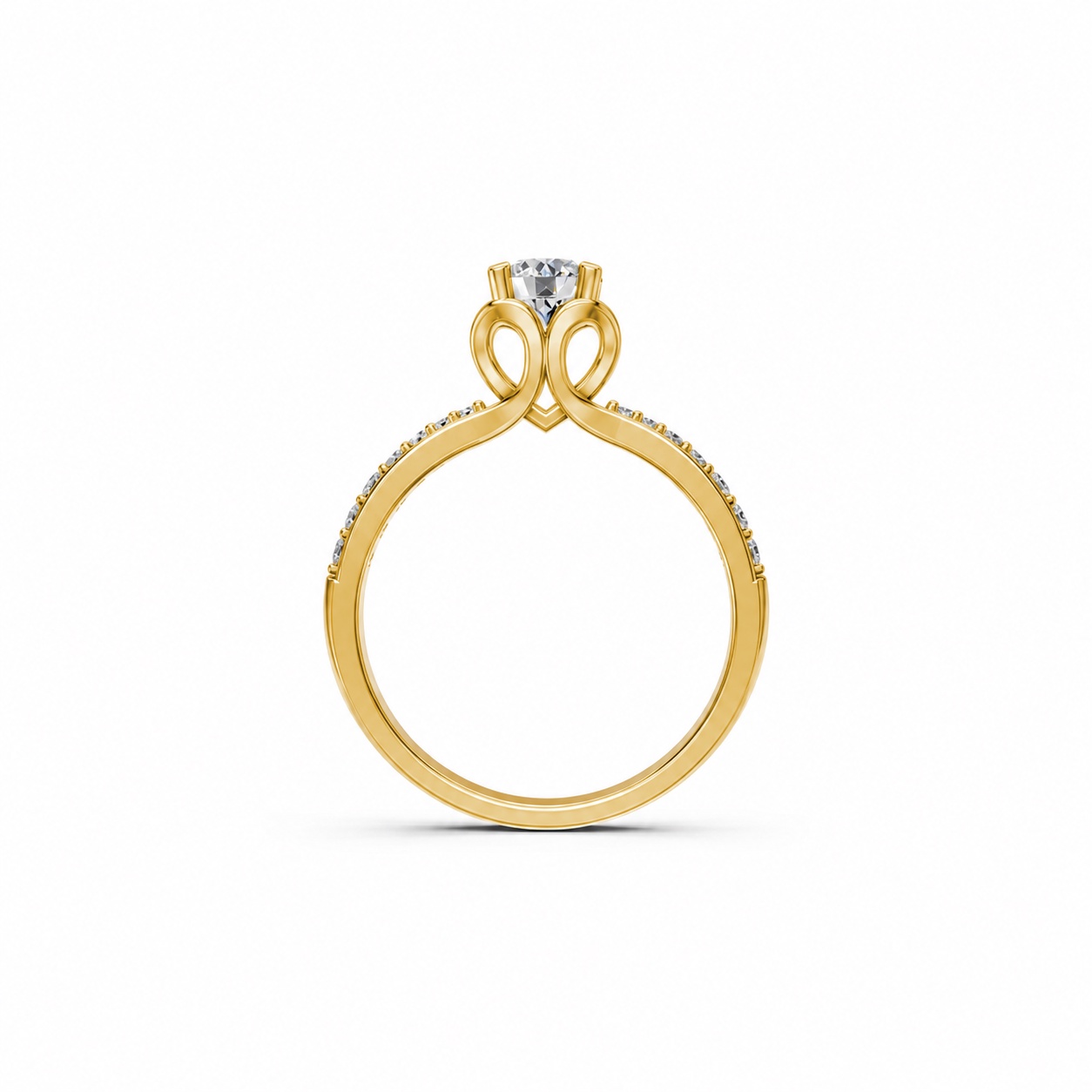 NHẪN ĐÍNH HÔN R479 màu Vàng Gold thiết kế phá cách, sang trọng