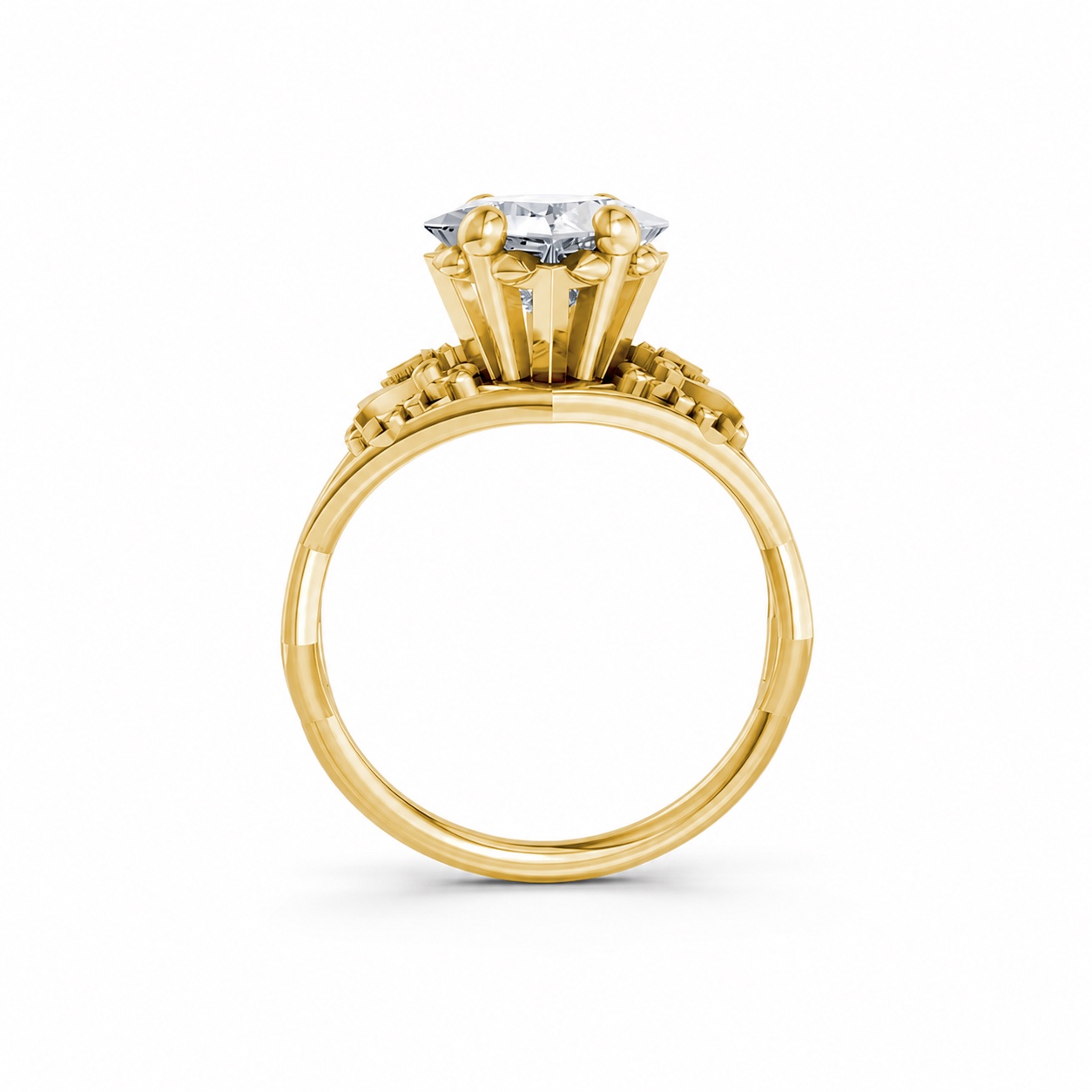 Nhẫn đính hôn SPRING – R323 màu Vàng Gold thiết kế tinh xảo, độc đáo
