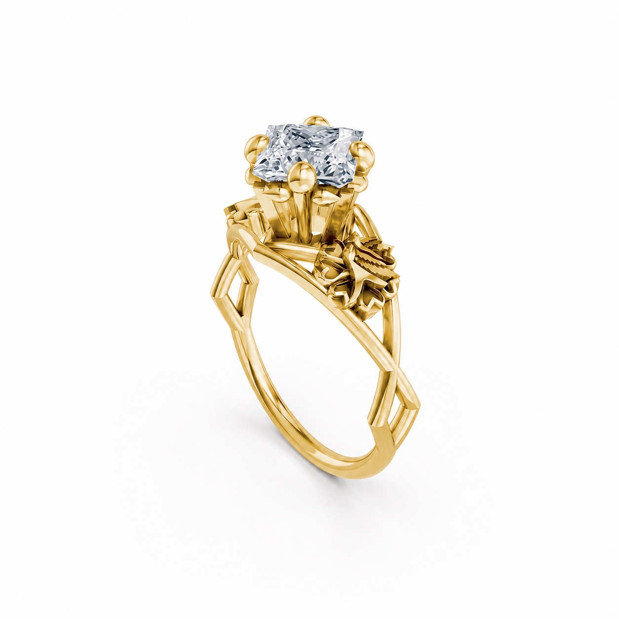 Nhẫn đính hôn SPRING – R323 màu Vàng Gold vàng 10K/14K/18K/607 cao cấp, thanh lịch