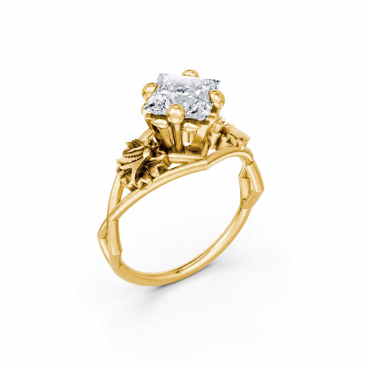 Nhẫn đính hôn SPRING – R323 màu Vàng Gold thiết kế tinh tế, sang trọng