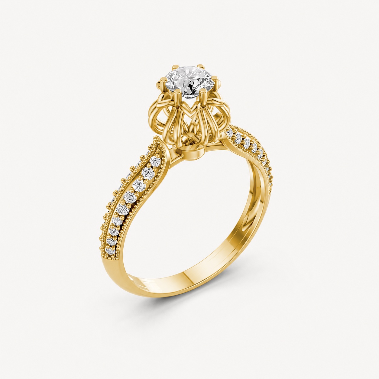 Nhẫn đính hôn Paris TBR17 Vàng Gold thiết kế tinh tế, sang trọng
