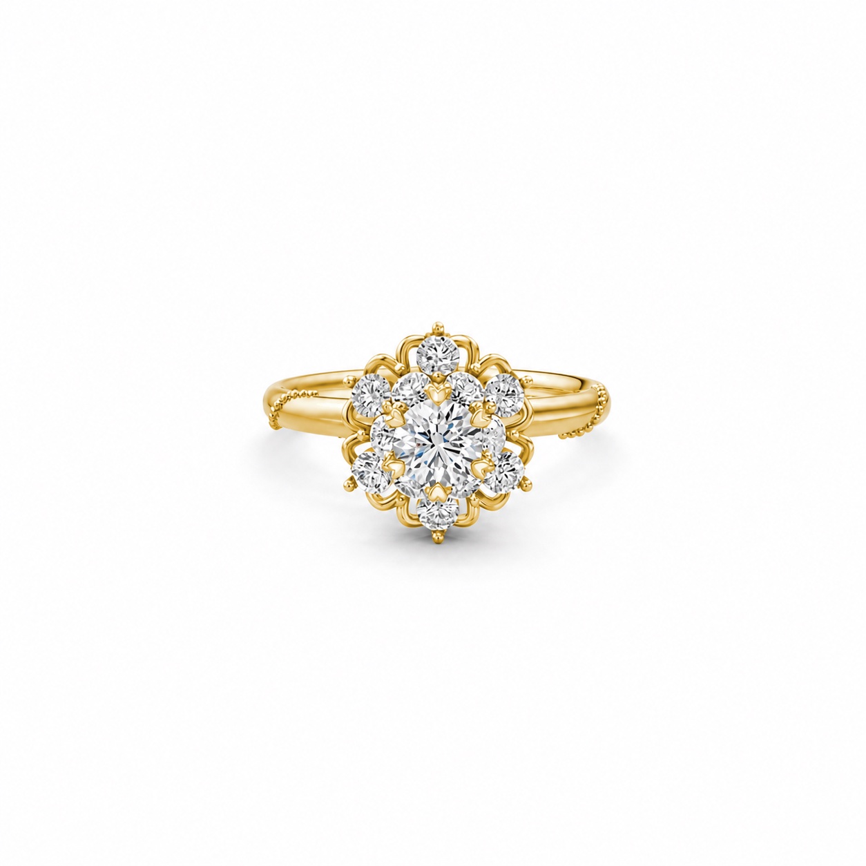 Nhẫn đính hôn Paris TBR19 Vàng Gold vàng 10K/14K/18K/607 cao cấp, thanh lịch