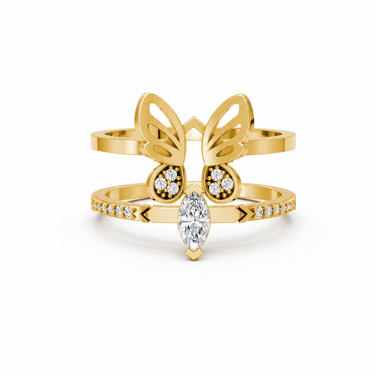 Nhẫn Nữ American Style RNN60 Vàng Gold vàng 10K/14K/18K/607 cao cấp, thanh lịch